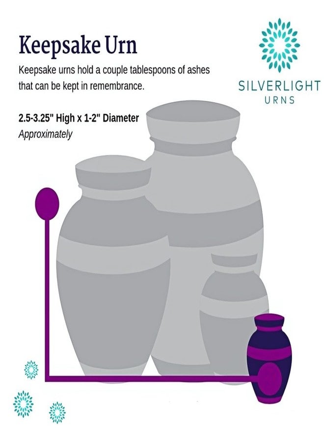 Silverlight Urns جرة تذكارية كلاسيكية ذهبية لحفظ الرماد، مصنوعة من النحاس الأصفر، جرة ذهبية، جرة تذكارية بحجم مناسب لحفظ الرماد، ارتفاعها 2.75 بوصة - Image 5